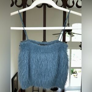 Fun & sexy Zara crop blouse- size medium beautiful blue color.